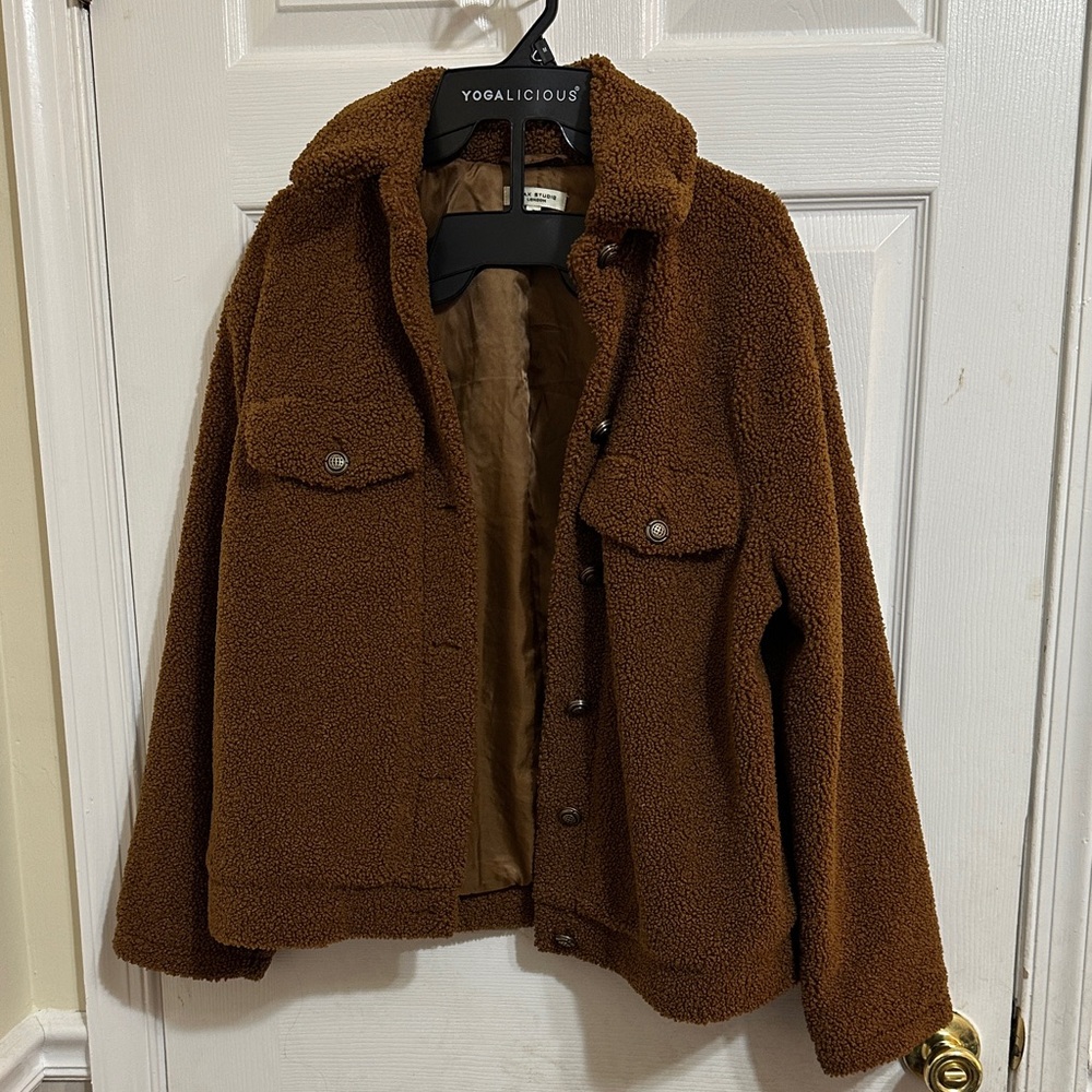 Warm Brown Sherpa Jacket